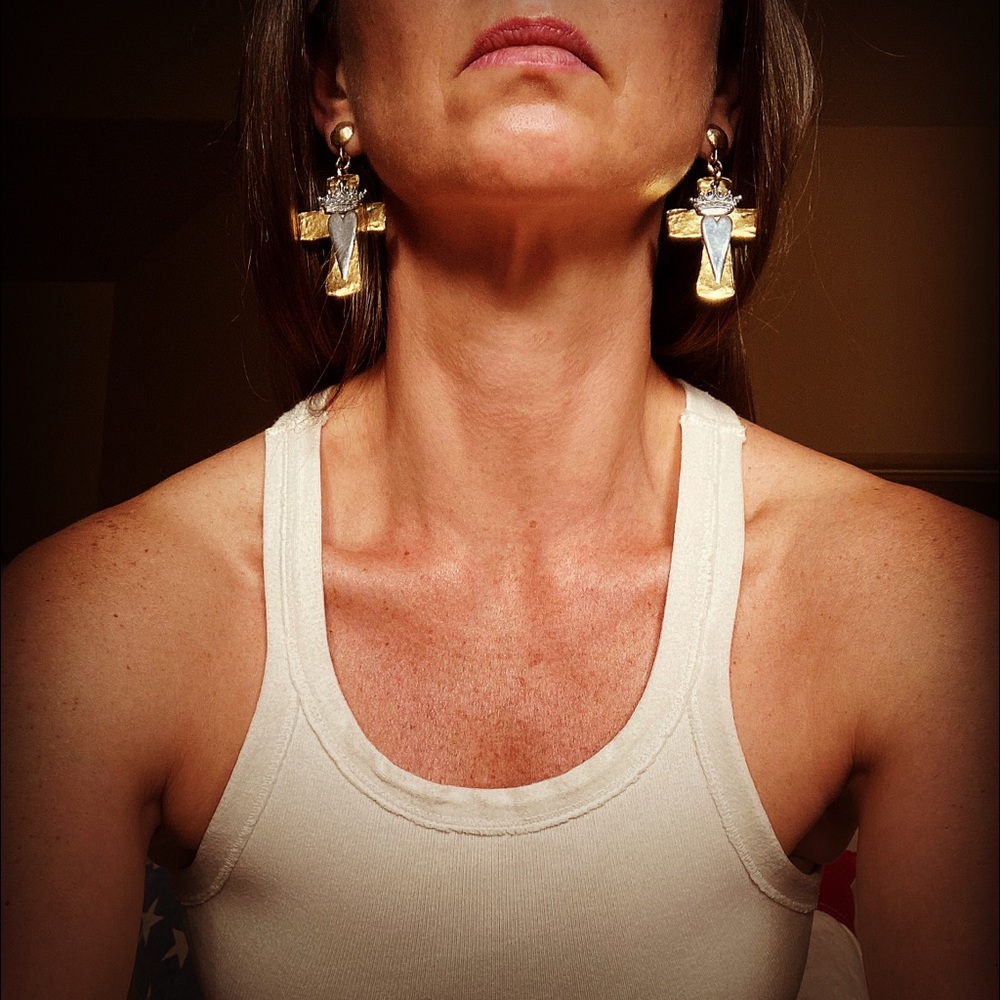Large Cross Post Earrings